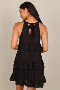 DRESSES @Sherry Tiered Mini Dress - Black