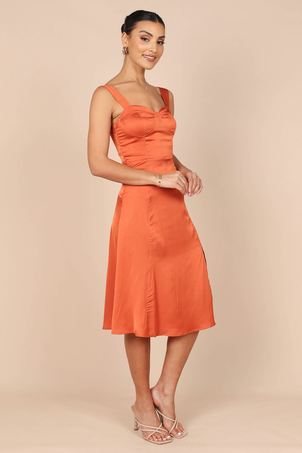 DRESSES @Siobhan Midi Dress - Rust
