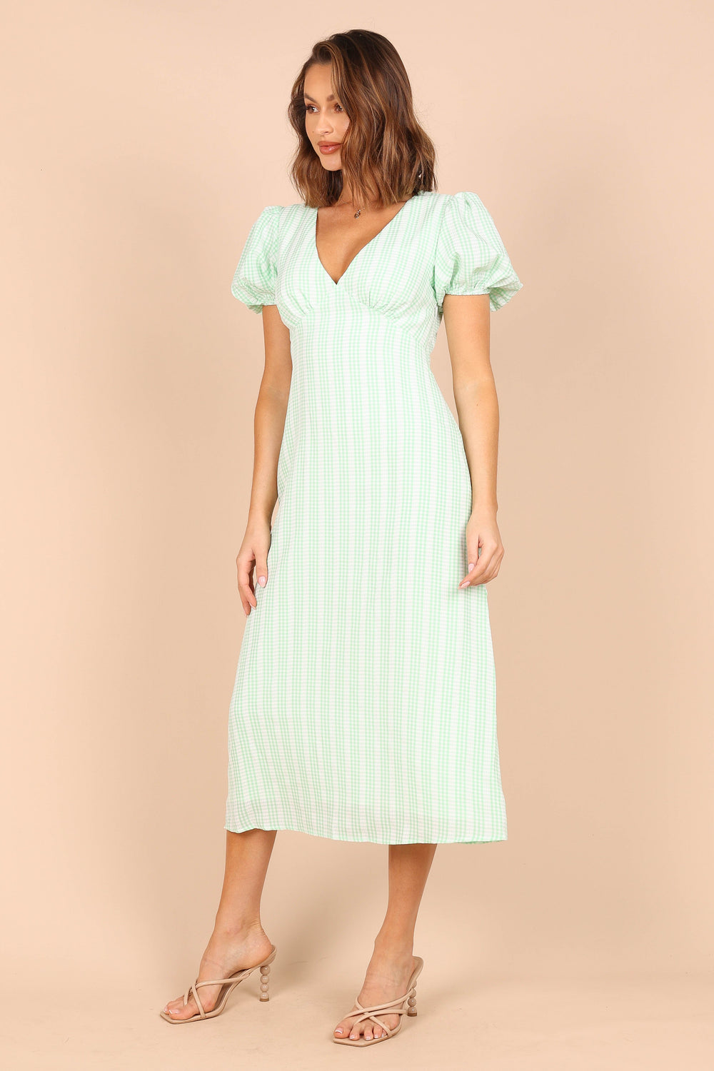 DRESSES @Stephee Textured Midi Dress - Green (waiting on bulk)