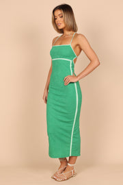 DRESSES @Talle Halter Neck Contrast Midi Dress - Green (waiting on bulk)