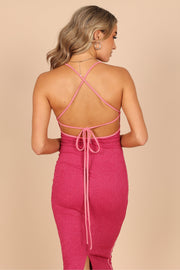 DRESSES @Talle Halter Neck Contrast Midi Dress - Pink (waiting on bulk)