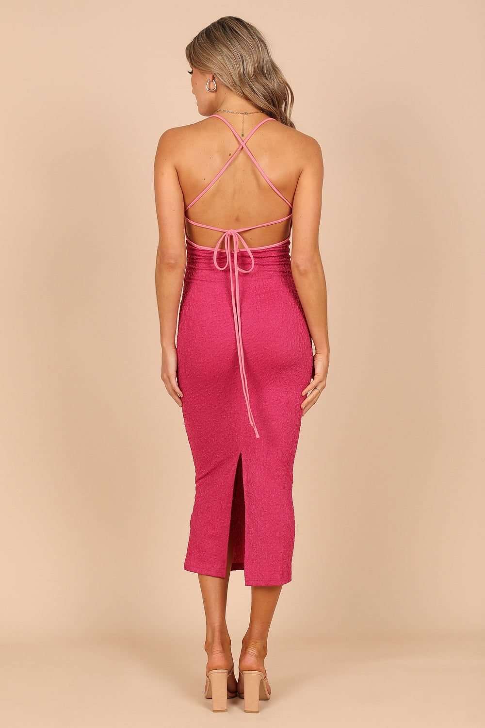 DRESSES @Talle Halter Neck Contrast Midi Dress - Pink (waiting on bulk)