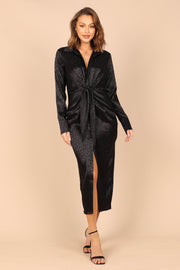 DRESSES @Tanzy Long Sleeve Midi Dress - Black (waiting on bulk)