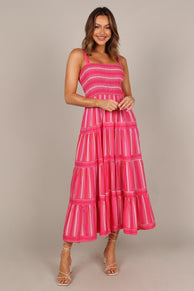 DRESSES @Tasha Maxi Dress - Pink Stripe