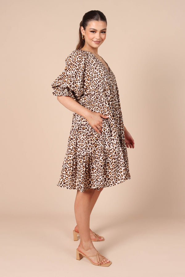 DRESSES @Trishna Mini Dress - Animal Print