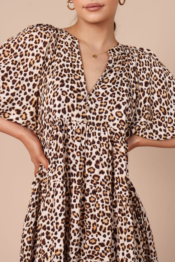 DRESSES @Trishna Mini Dress - Animal Print