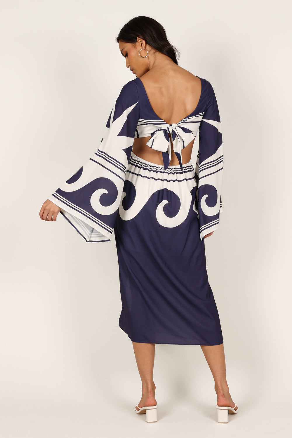 DRESSES @Vella Midi Dress - Navy/White