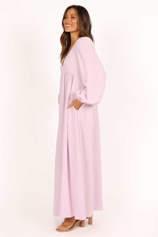 DRESSES @Willow Long Sleeve Maxi Dress - Lilac