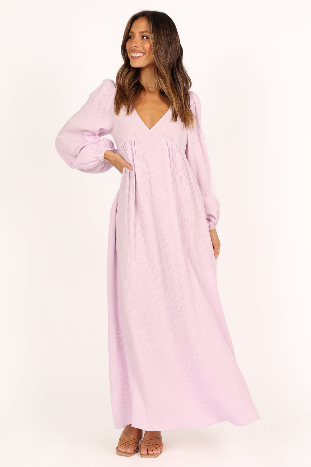 DRESSES @Willow Long Sleeve Maxi Dress - Lilac