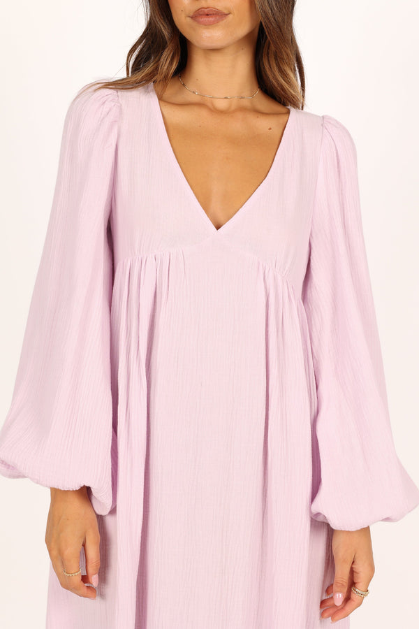 DRESSES @Willow Long Sleeve Maxi Dress - Lilac