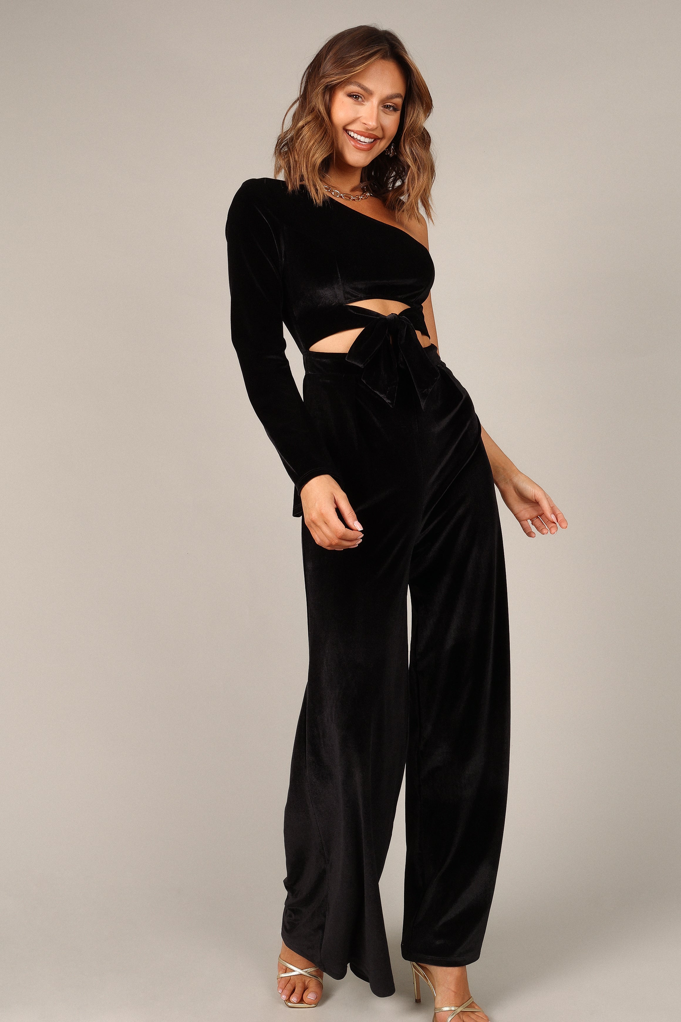 JUMPSUITS @Avery Velvet Jumpsuit - Black