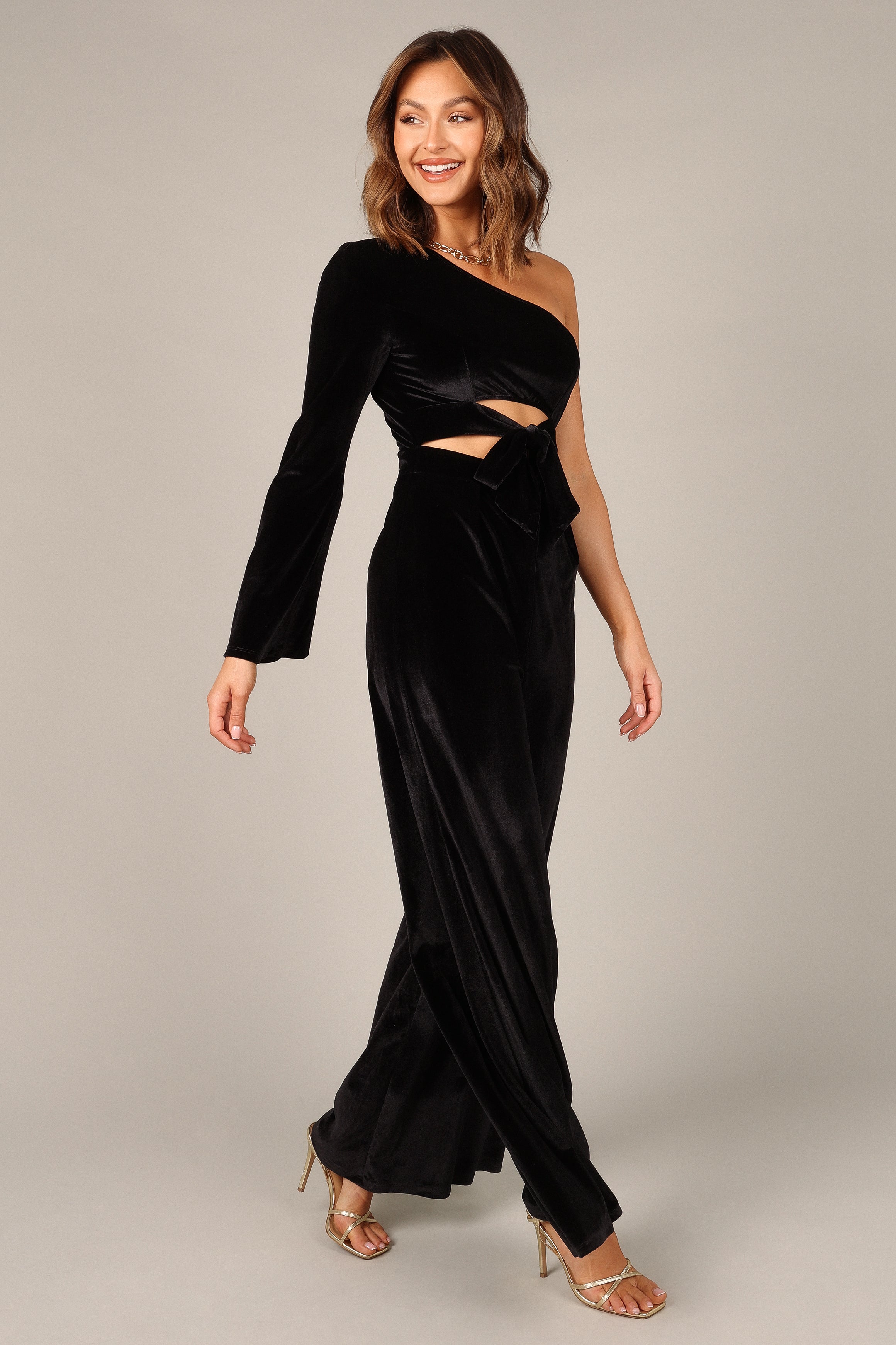 JUMPSUITS @Avery Velvet Jumpsuit - Black