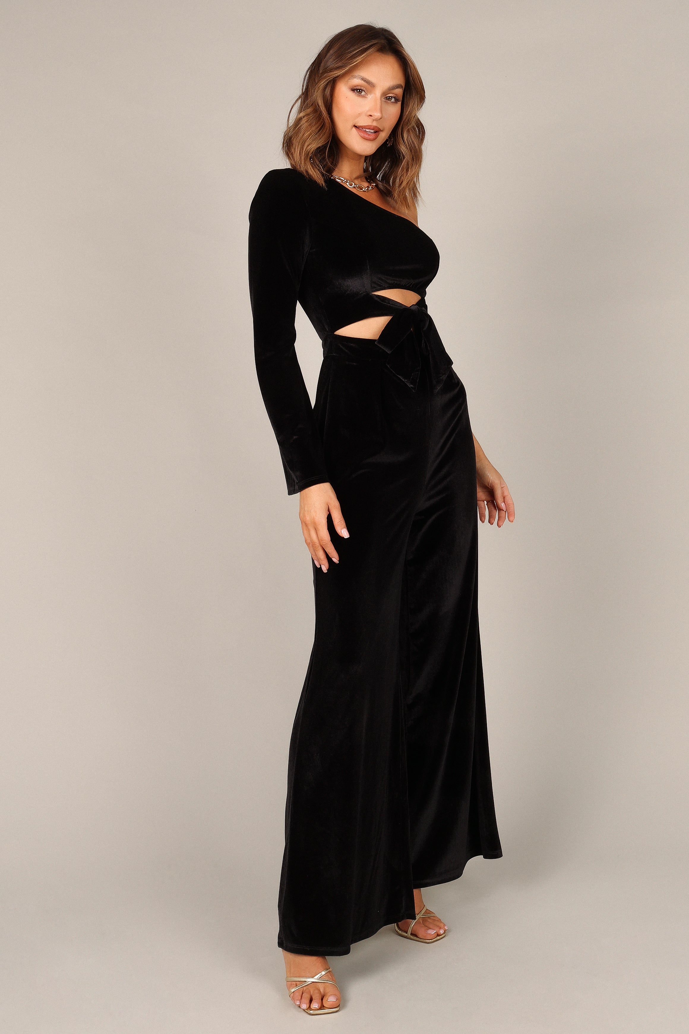 JUMPSUITS @Avery Velvet Jumpsuit - Black