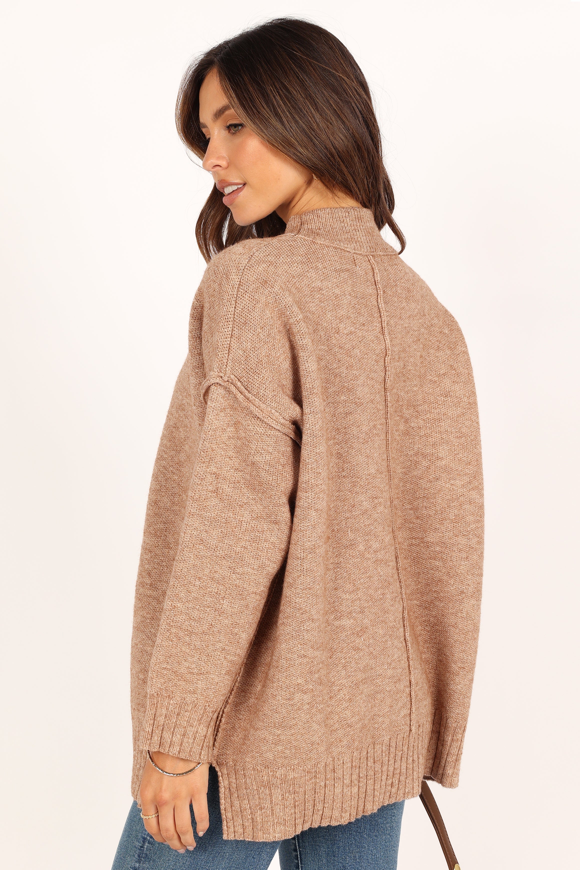 KNITWEAR @Alisa Mockneck Knit Sweater - Mocha (waiting on bulk)