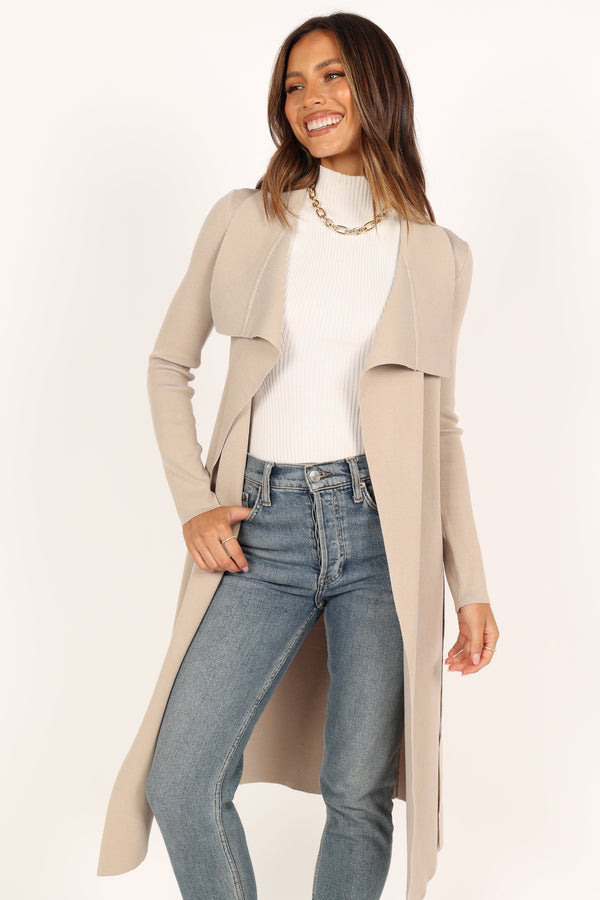 KNITWEAR Audrina Cardigan - Stone