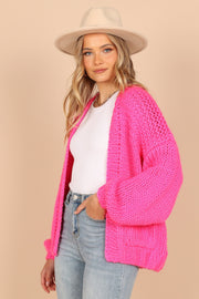 KNITWEAR @Cara Oversized Handknit Knit Sweater - Hot Pink