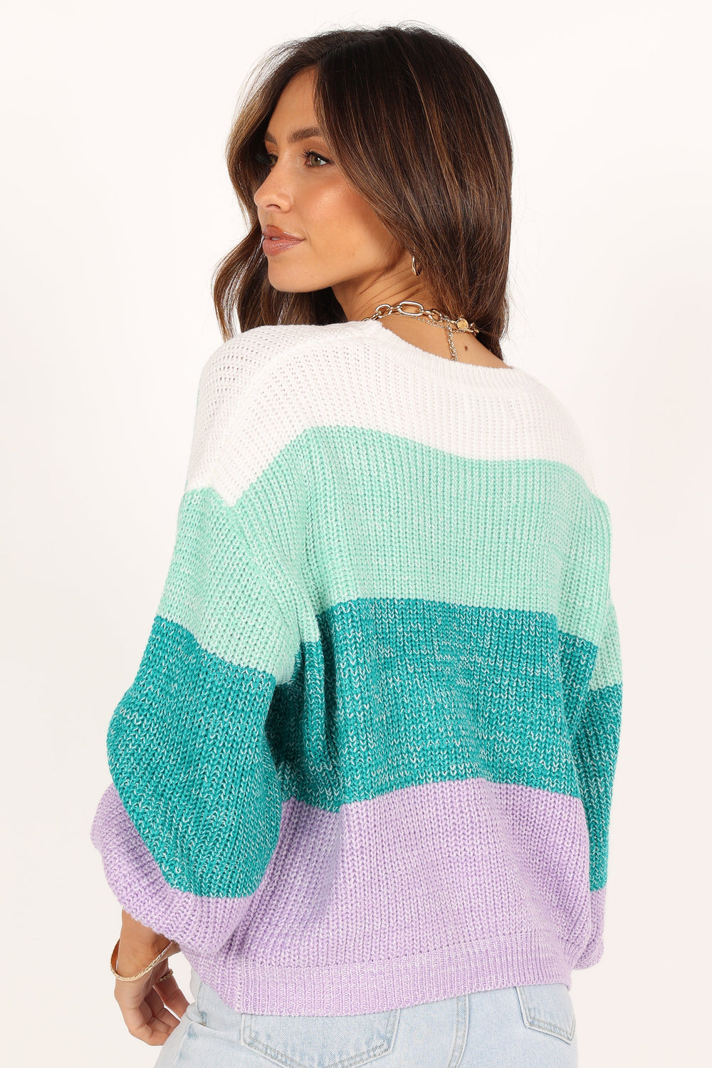 KNITWEAR @Danielle Knit Sweater - Lilac Stripe