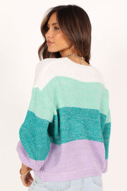 KNITWEAR @Danielle Knit Sweater - Lilac Stripe