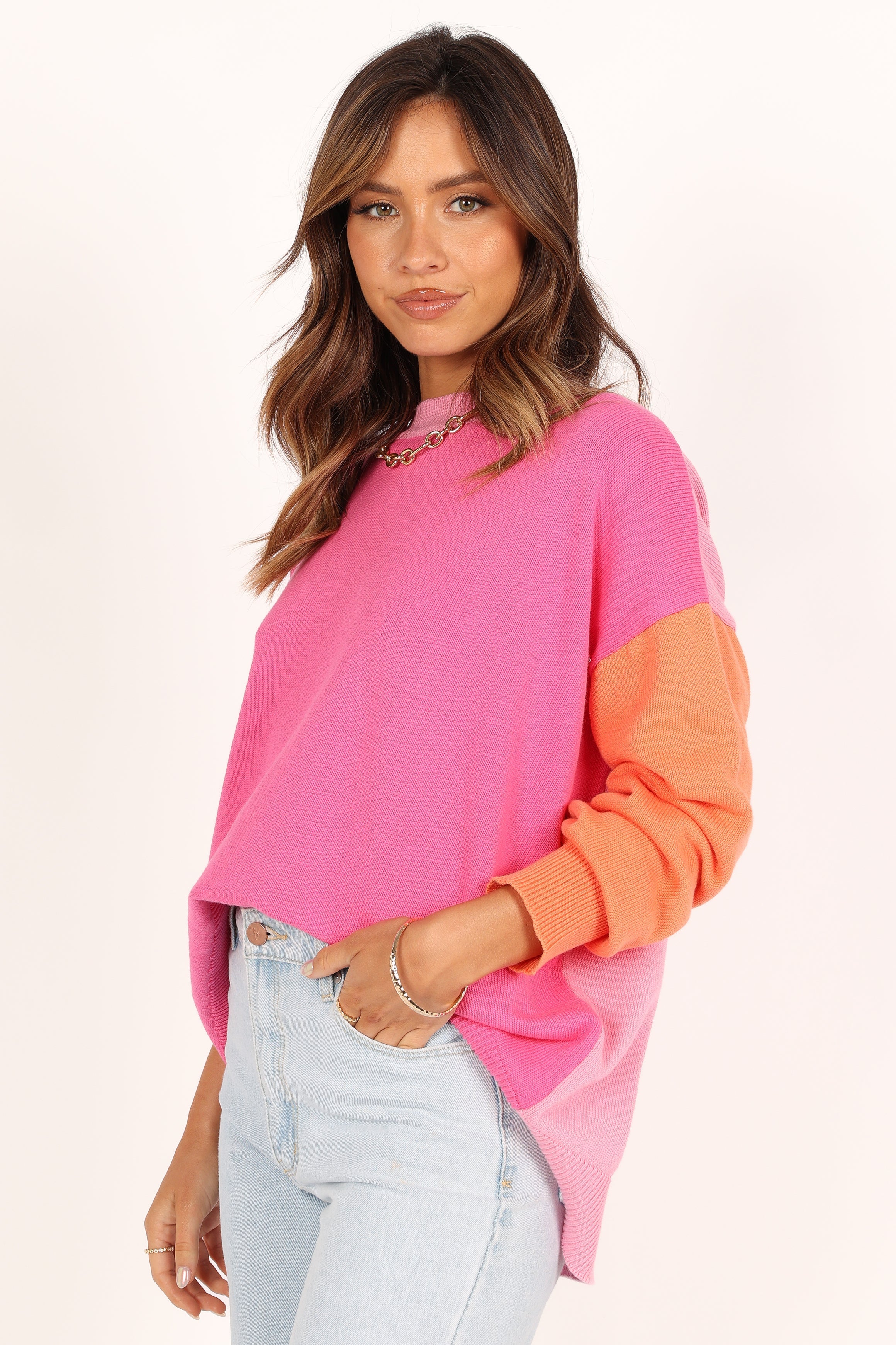 KNITWEAR @Greer Knit Sweater - Pink