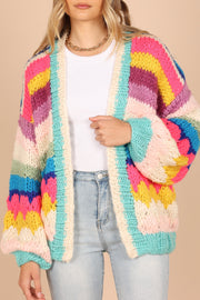 KNITWEAR @Jennifer Oversized Striped Handknit Knit Sweater - Multi