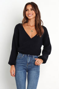 KNITWEAR @Lucy Knit Sweater - Black (waiting on bulk)