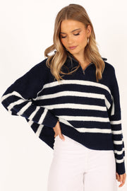 KNITWEAR @Miranda Knit Sweater - Navy
