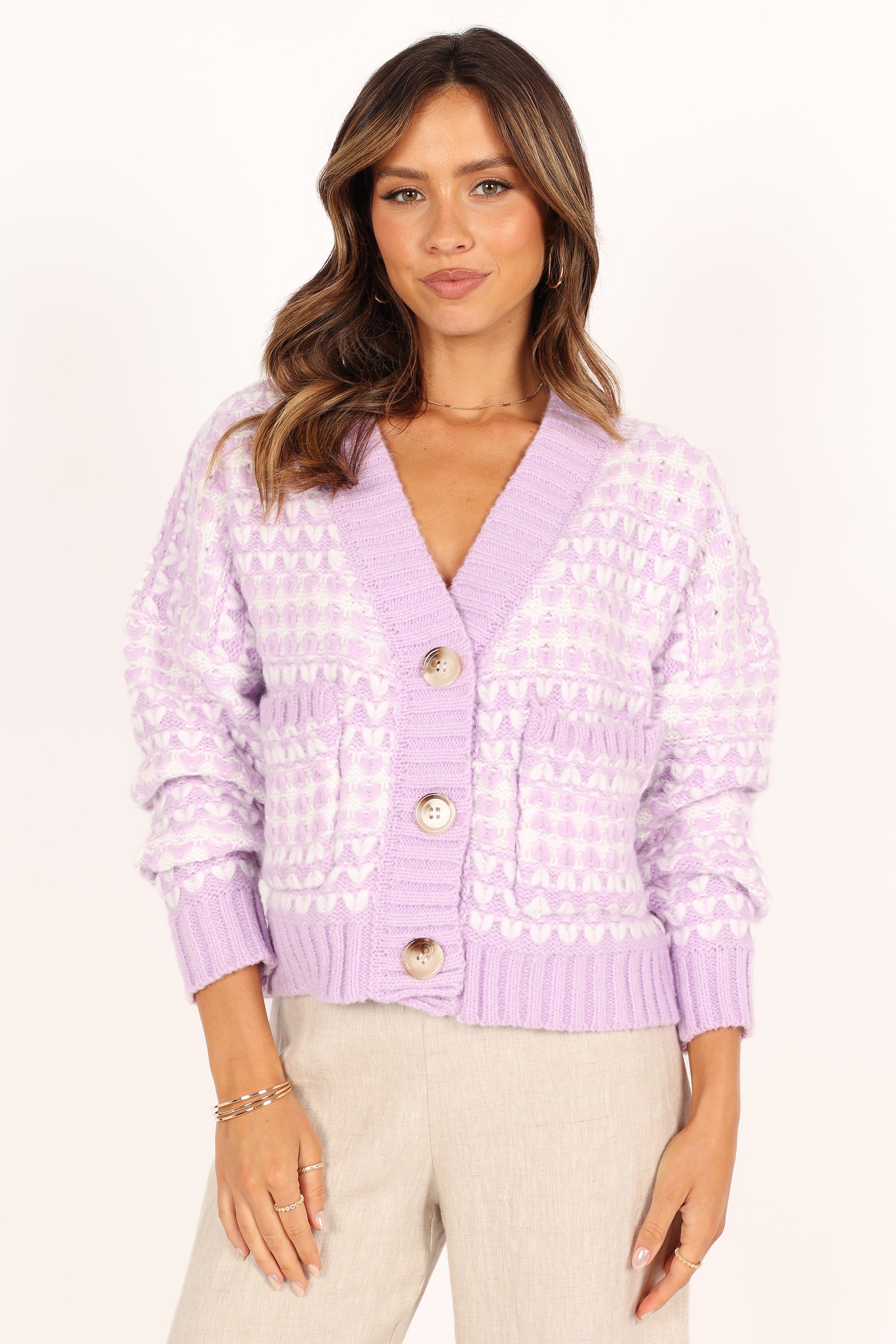 KNITWEAR @Selena Cardigan - Lilac