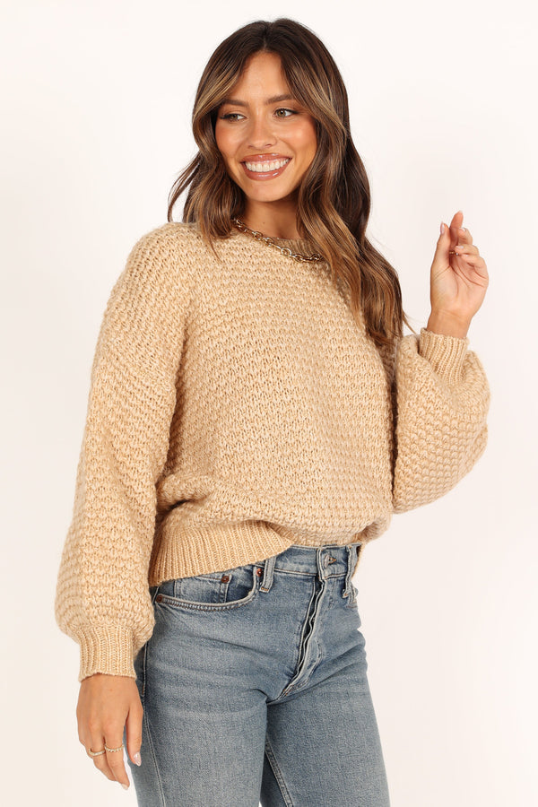 KNITWEAR @Ziggy Knit Sweater - Tan