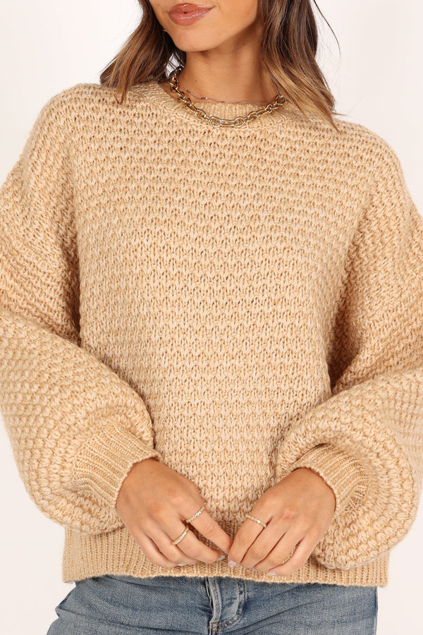 KNITWEAR @Ziggy Knit Sweater - Tan