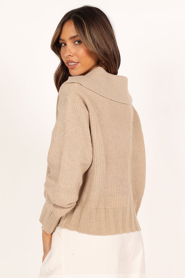 KNITWEAR @Zoe Knit Sweater - Beige