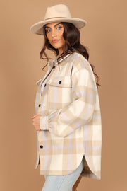 Outerwear @Alex Double-Breasted Pocket Shacket - Cream Check