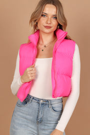 Outerwear @Aria Puffer Vest - Pink