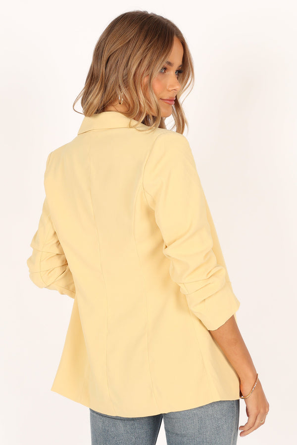 OUTERWEAR @Beth Open Front Slouch Sleeve Blazer - Butter Yellow