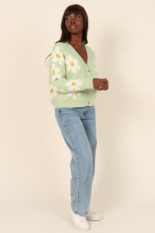 OUTERWEAR *Daisy Cardigan - Green (waiting on bulk)