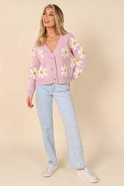 OUTERWEAR @Daisy Cardigan - Pink