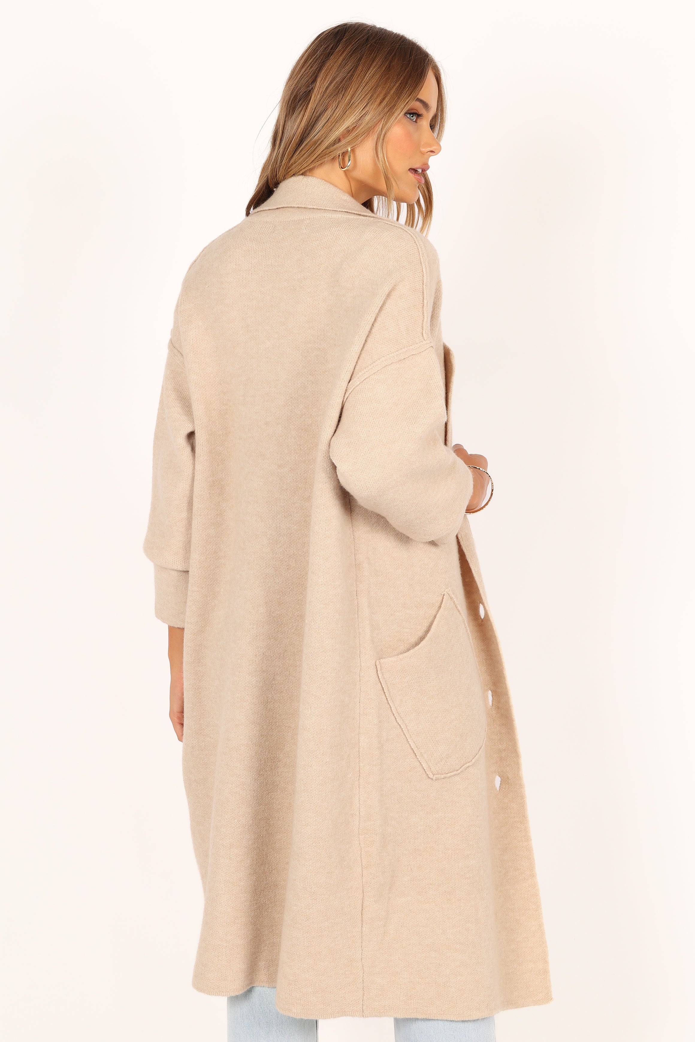 OUTERWEAR @Ivy Button Front Coatigan - Oatmeal (waiting on bulk)
