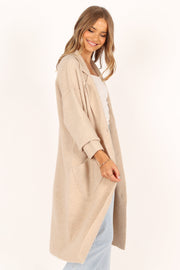 OUTERWEAR @Ivy Button Front Coatigan - Oatmeal (waiting on bulk)