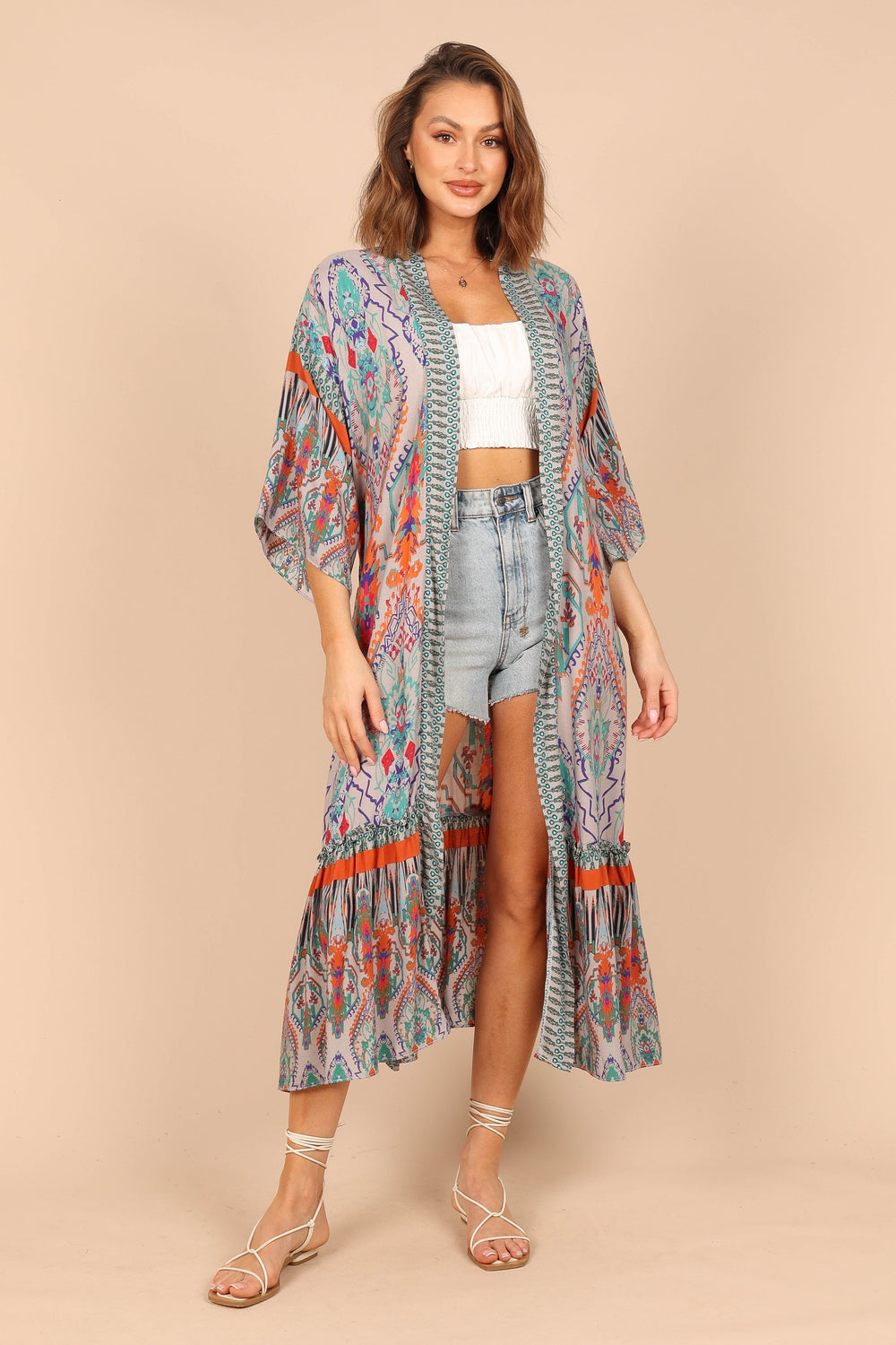 OUTERWEAR @Leah Wrap Kimono - Multi Print