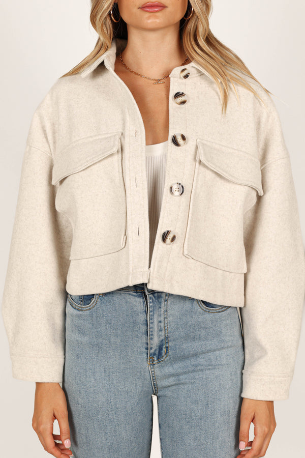 OUTERWEAR @Liliana Double Pocket Jacket - Cream