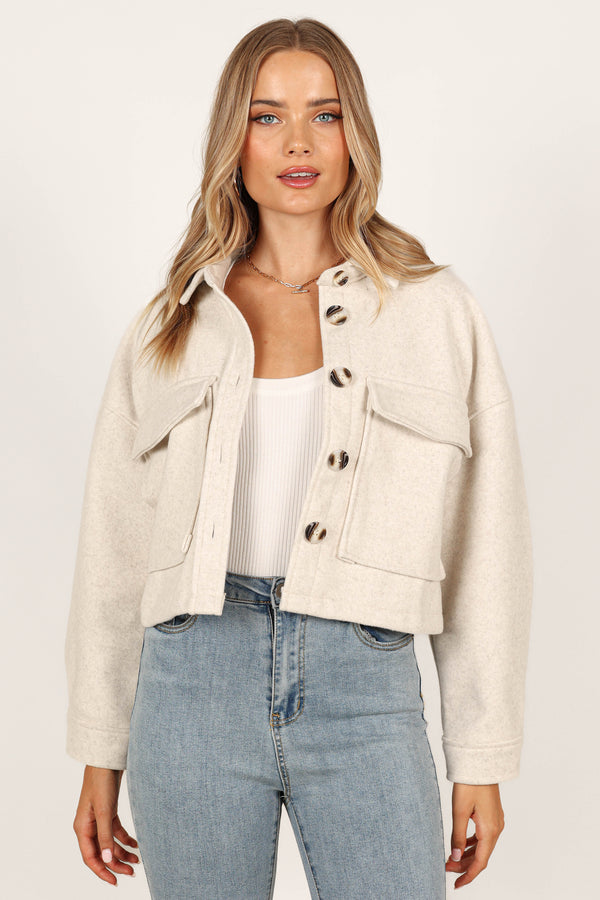 OUTERWEAR @Liliana Double Pocket Jacket - Cream