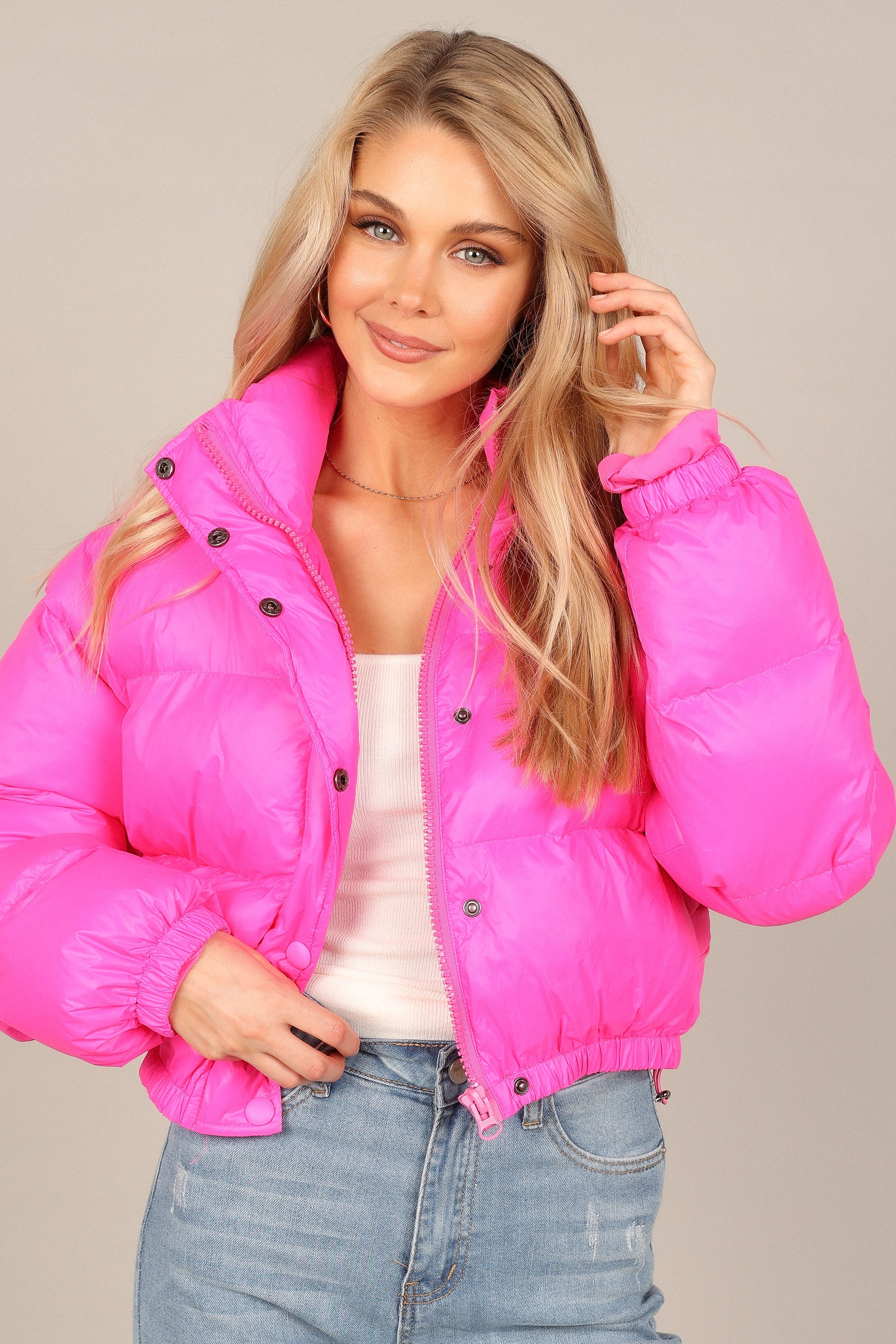 Outerwear @Lizzy Puffer Jacket - Hot Pink