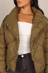 OUTERWEAR @Malin Quilted Puffer Coat - Olive