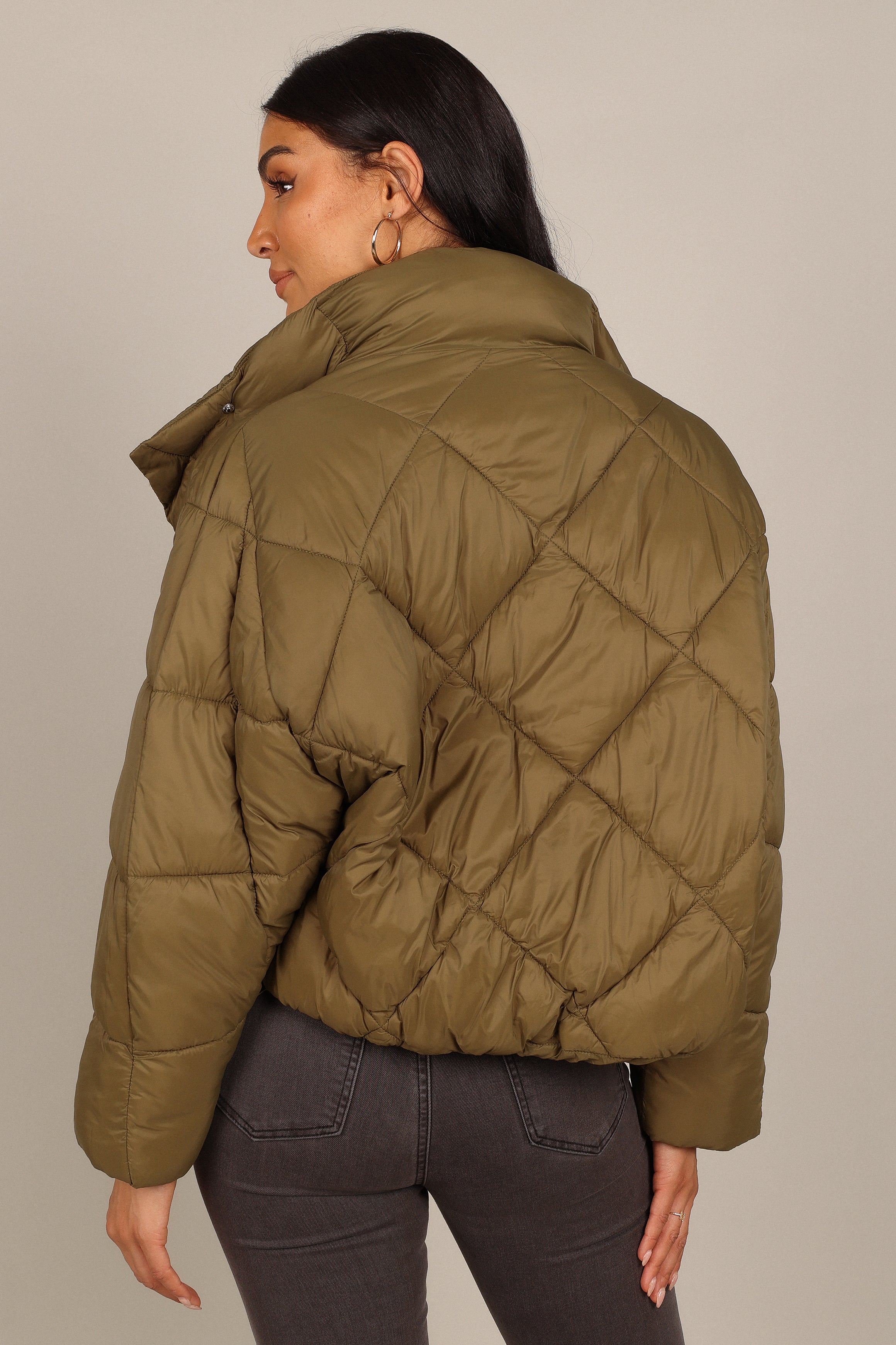 OUTERWEAR @Malin Quilted Puffer Coat - Olive