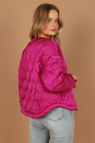 Outerwear @Millie Quilted Jacket - Berry