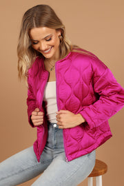 Outerwear @Millie Quilted Jacket - Berry