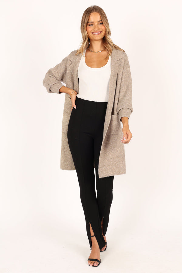 OUTERWEAR @Skylar Open Front Coatigan - Taupe (waiting on bulk)