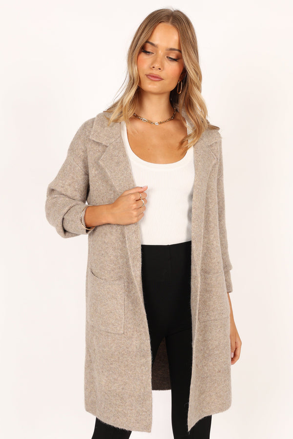 OUTERWEAR @Skylar Open Front Coatigan - Taupe (waiting on bulk)