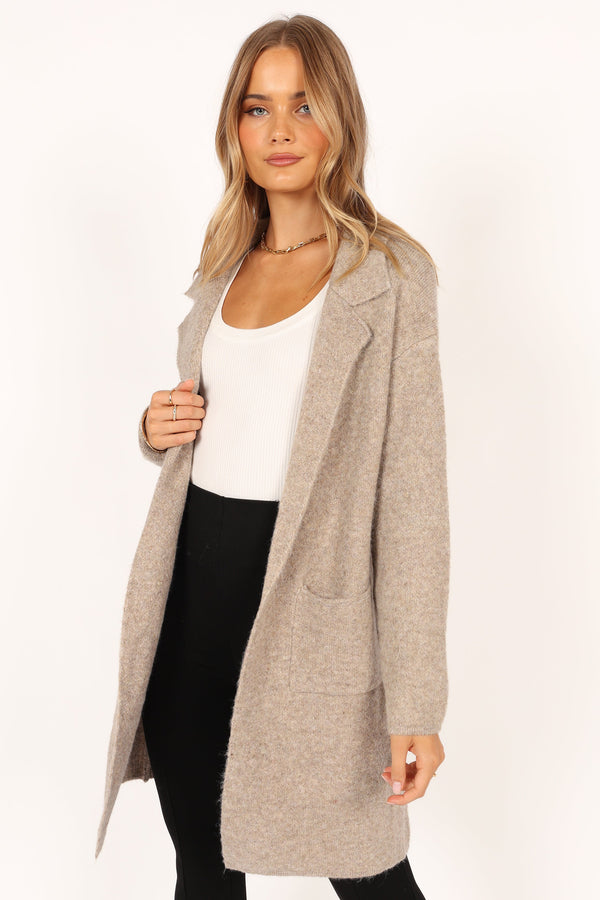 OUTERWEAR @Skylar Open Front Coatigan - Taupe (waiting on bulk)