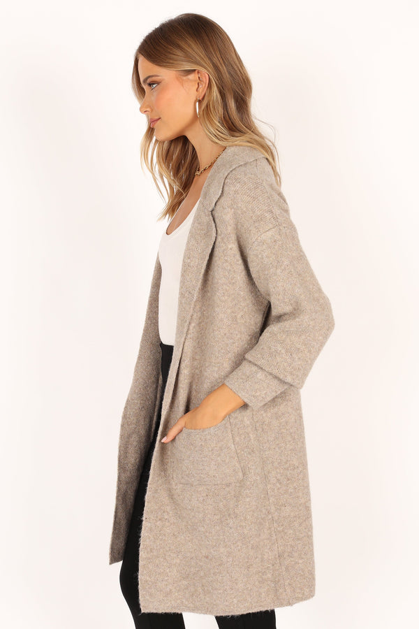 OUTERWEAR @Skylar Open Front Coatigan - Taupe (waiting on bulk)