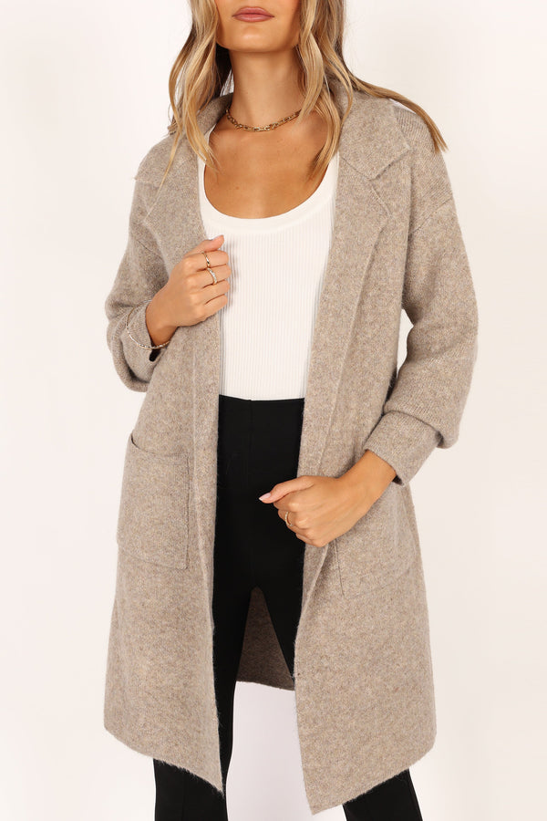 OUTERWEAR @Skylar Open Front Coatigan - Taupe (waiting on bulk)